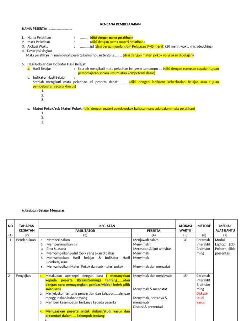 2.1. Format RP - Contoh | PDF
