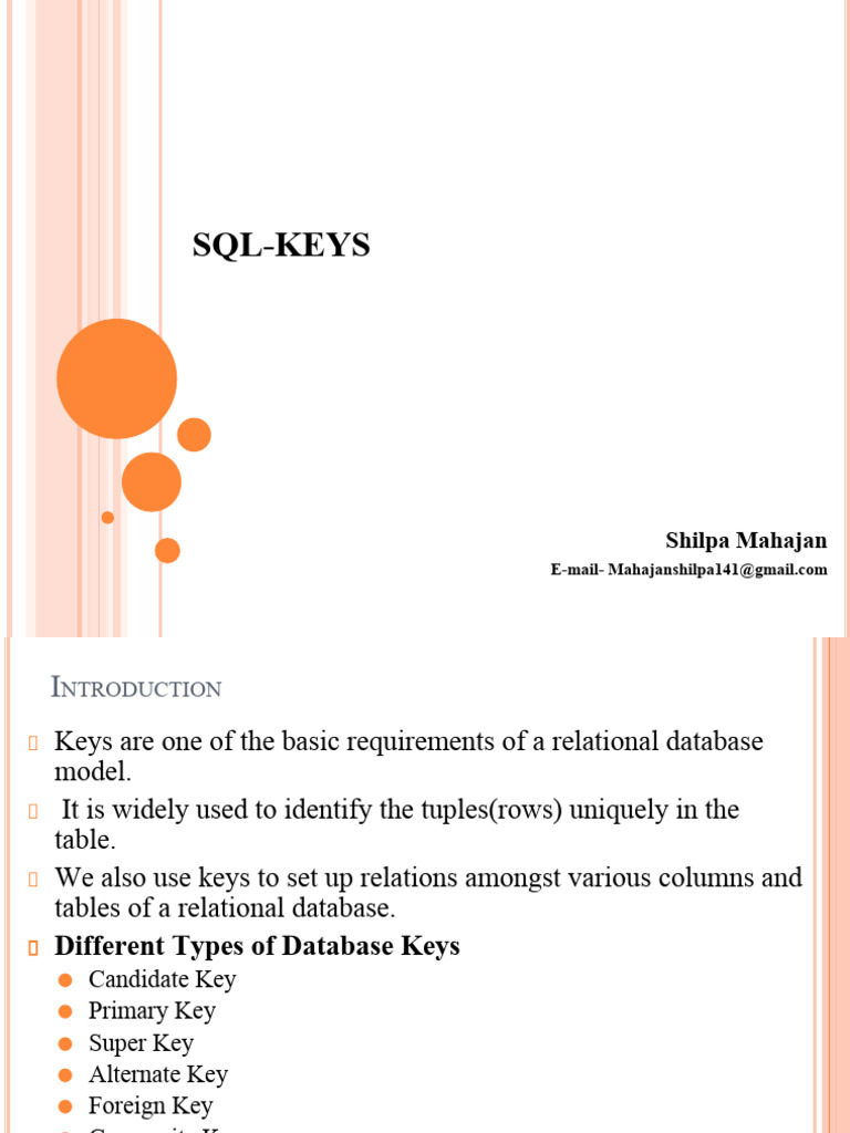 Keys sql pdf