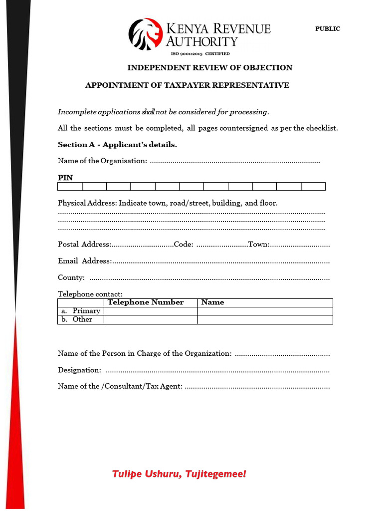 IRO Representative Application Form | PDF