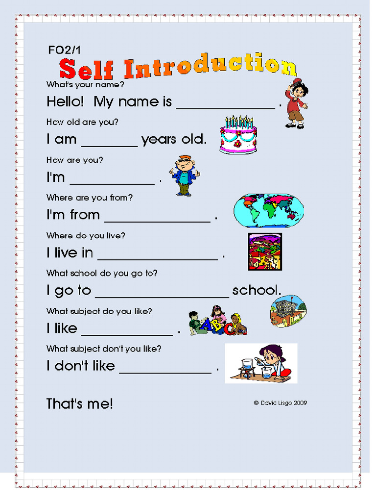 Class 1 Worksheet English PDF