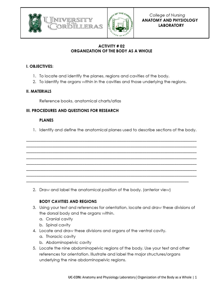 02 Organization of The Body As A Whole | PDF