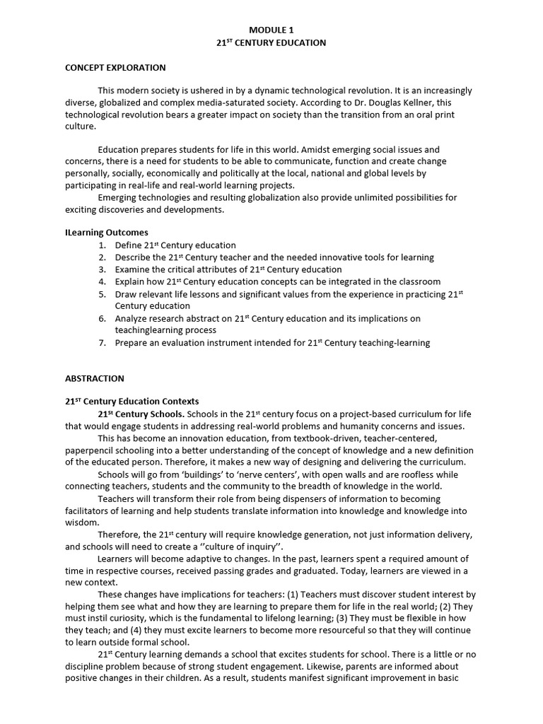 21st Century Education and Technology | PDF | Learning | Social Science