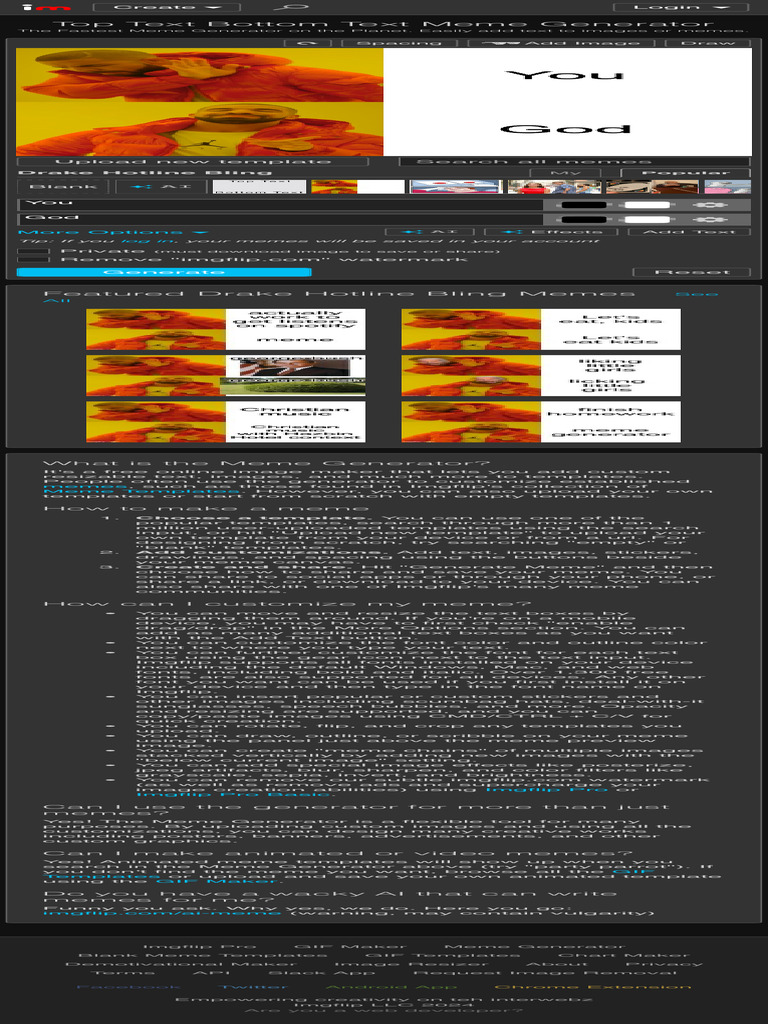 Top Text Bottom Text Meme Generator - Imgflip | PDF