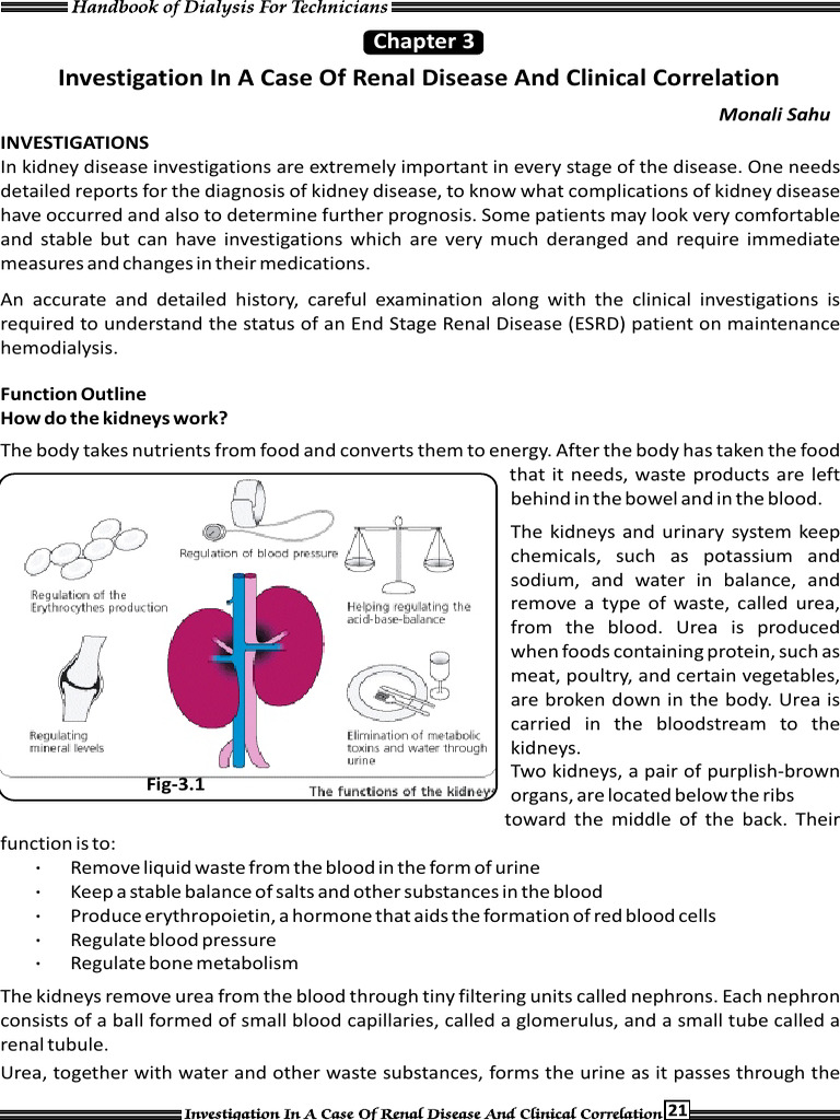 Ch-3 Investigations in Renal Diseases | PDF