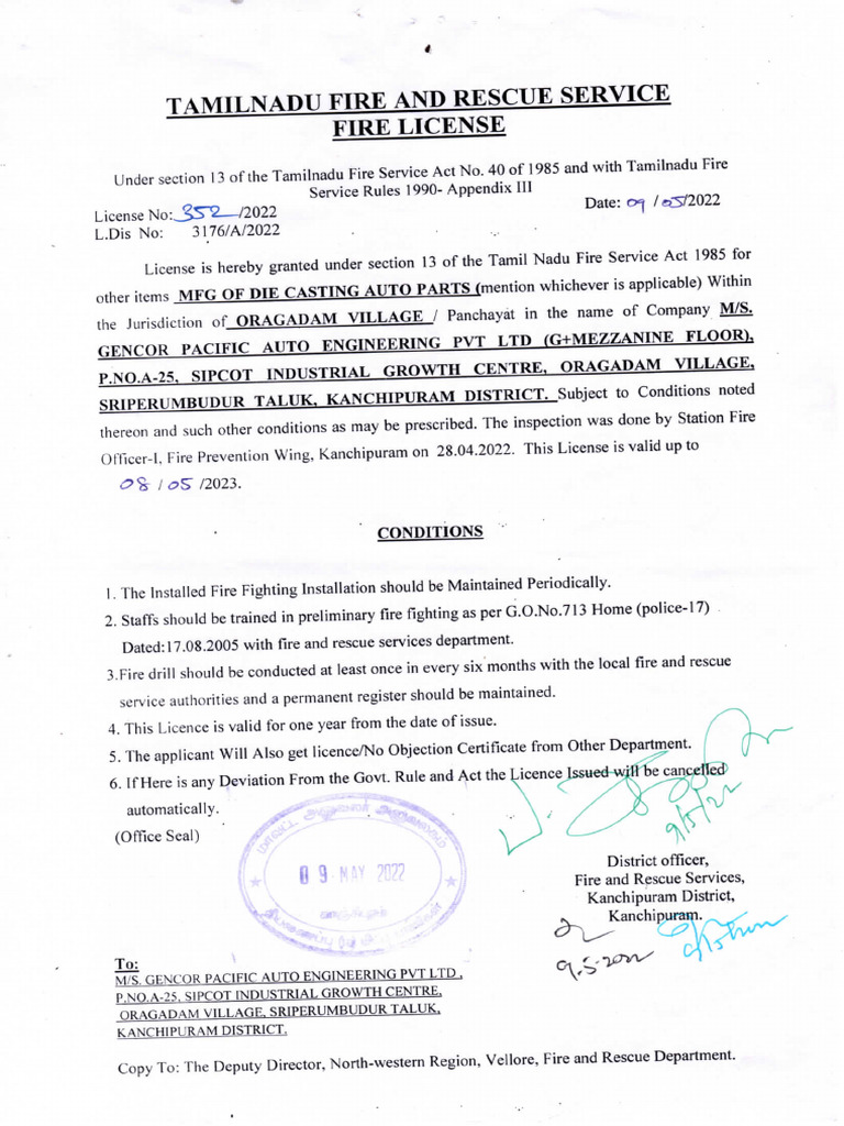 Fire Licence | PDF