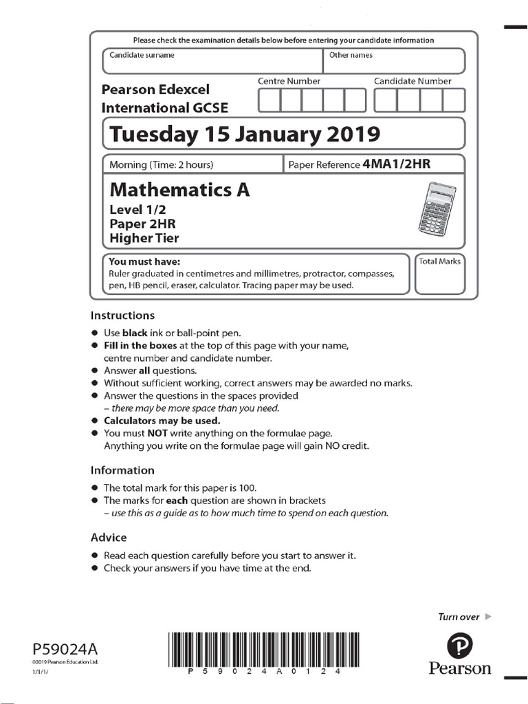Igcse jan 2019 2hr ms pdf