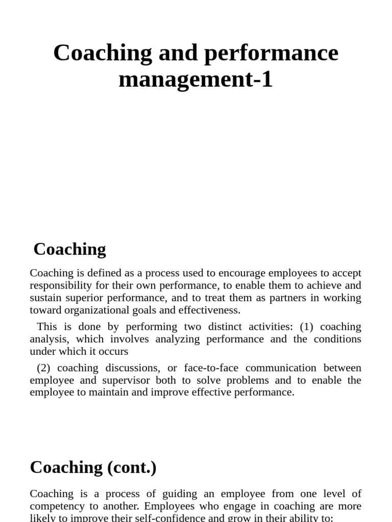 Coaching and Performance Management Guide | PDF | Performance Appraisal ...