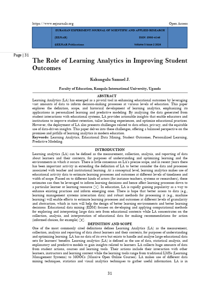 Learning Analytics Enhancing Student Success | PDF | Analytics | Data