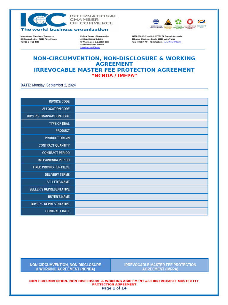 NCNDA and IMFPA Agreement Template | PDF | Banks | Business