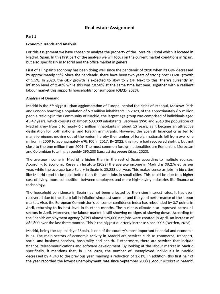 Real Estate Assignment 3 | PDF | Cost Of Living | Business