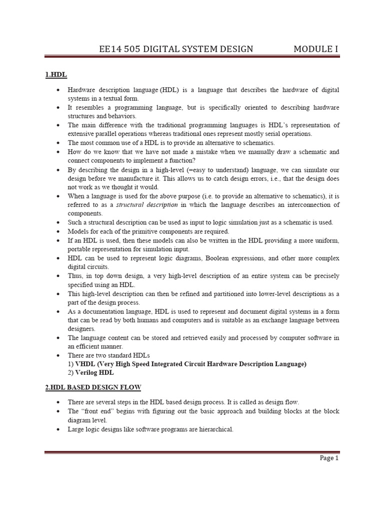 DSD NOTES Part Tym-1-3 | PDF
