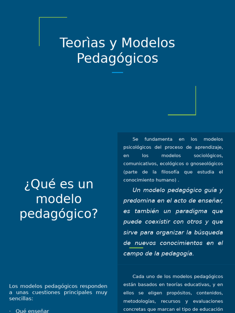 Teorìas y Modelos Pedagógicos | PDF