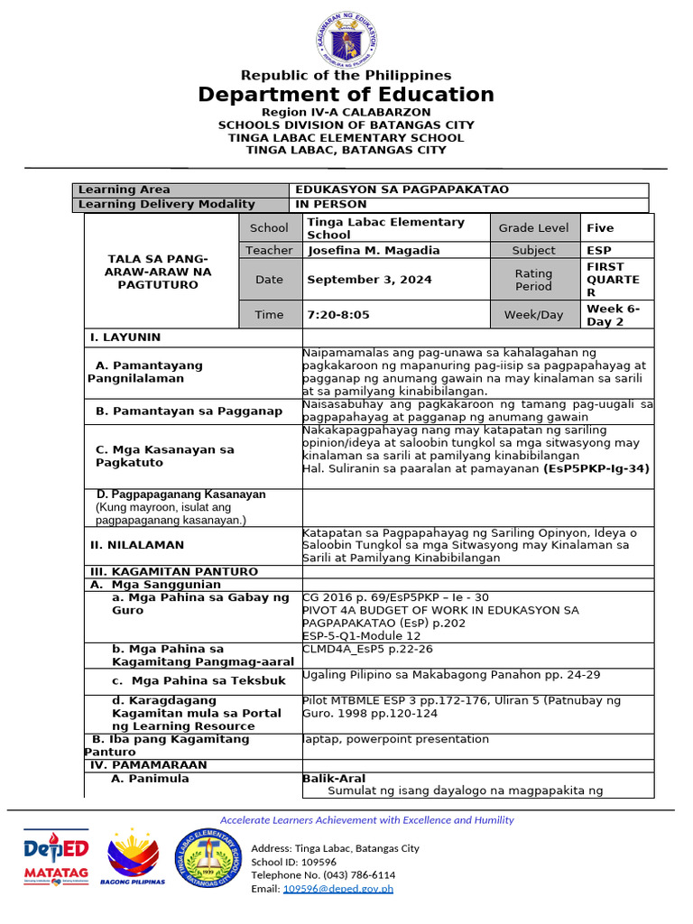 Esp - Week 6 - Day 2 - 09 - 03 | PDF