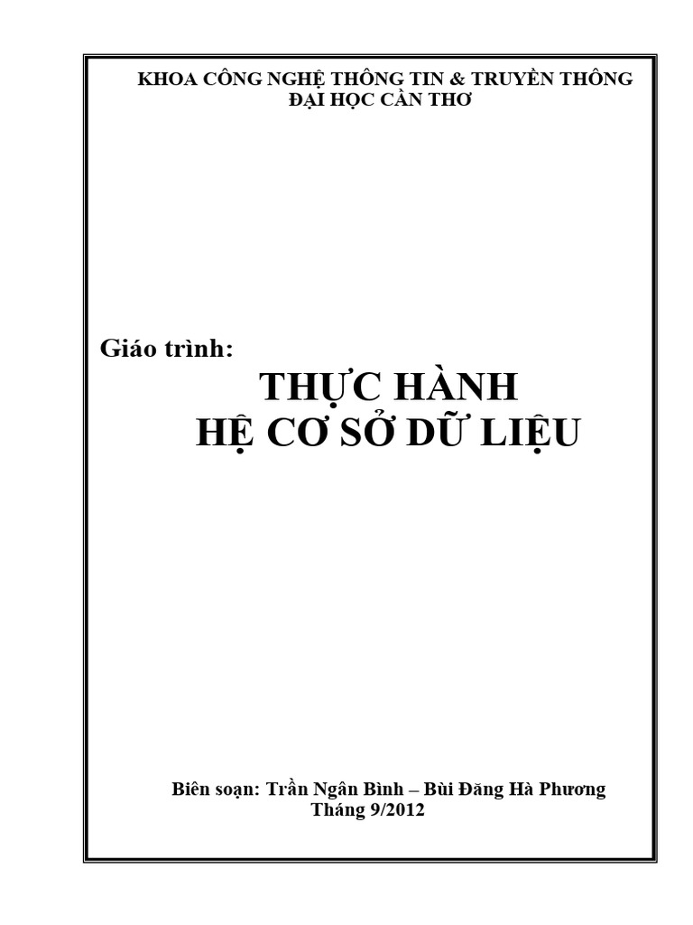 1. Giao trinh thuc hanh SQL Server Trần Ngân Bình | PDF
