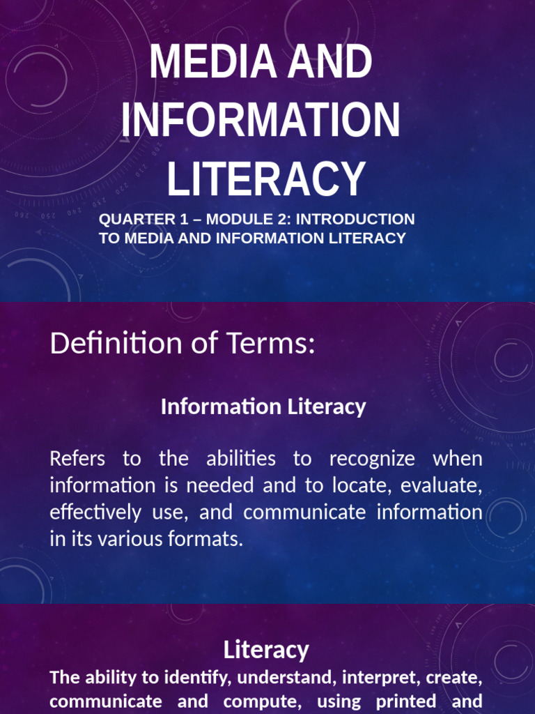 Quarter 1 - Module 2: Introduction To Media and Information Literacy ...