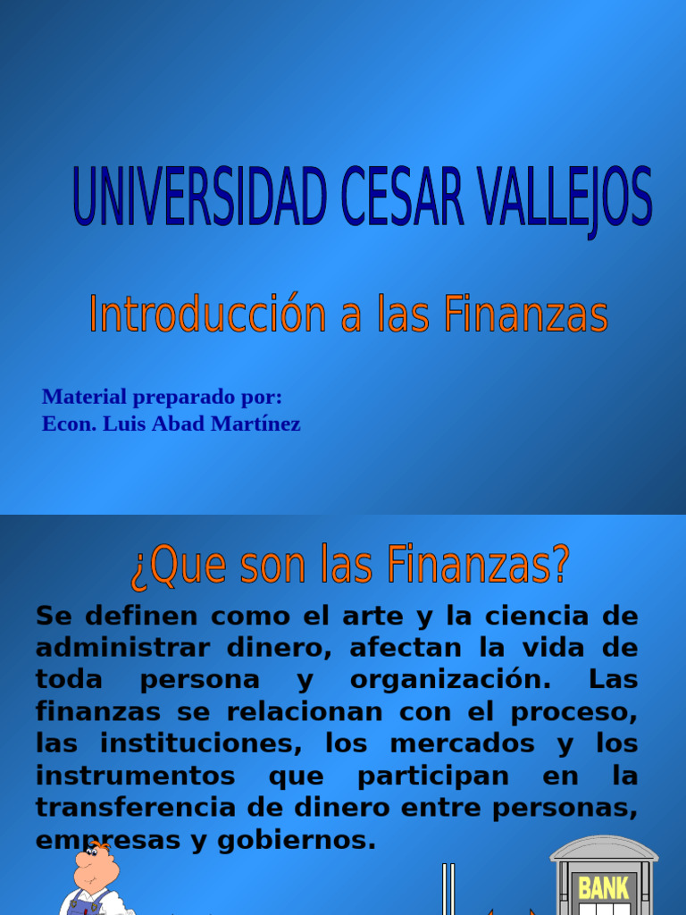 Introduccion A Las Finanzas PPT | PDF