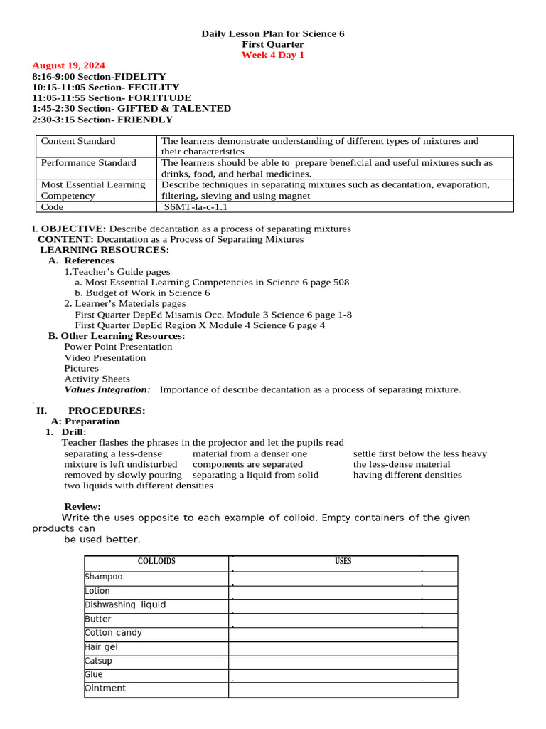 Week 4 Day 1 | PDF