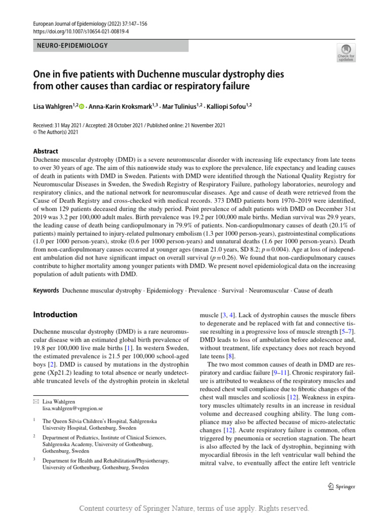 One in Five Patients With Duchenne Muscular Dystro | PDF