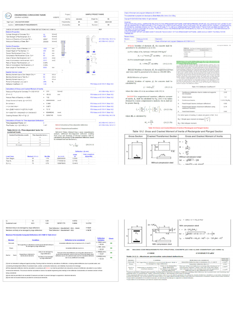 EA - Check of Short-Term & Long-Term Deflections ACI 318M-14 v1.0.Xlsx ...