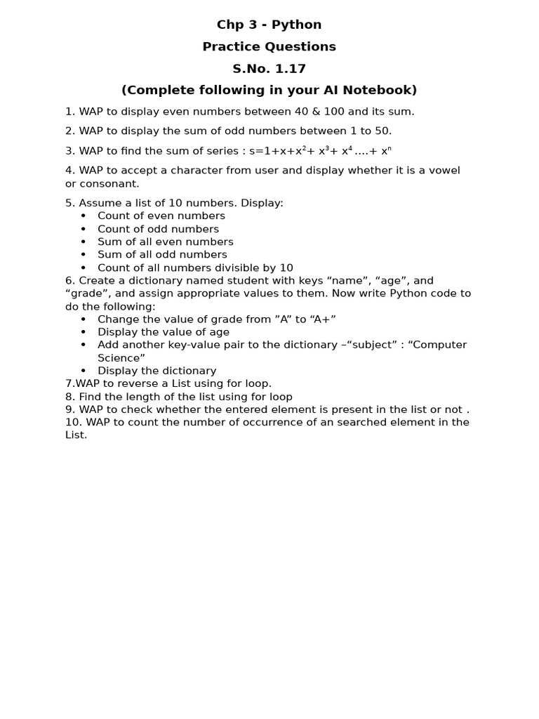 Chp3 Python Questions | PDF