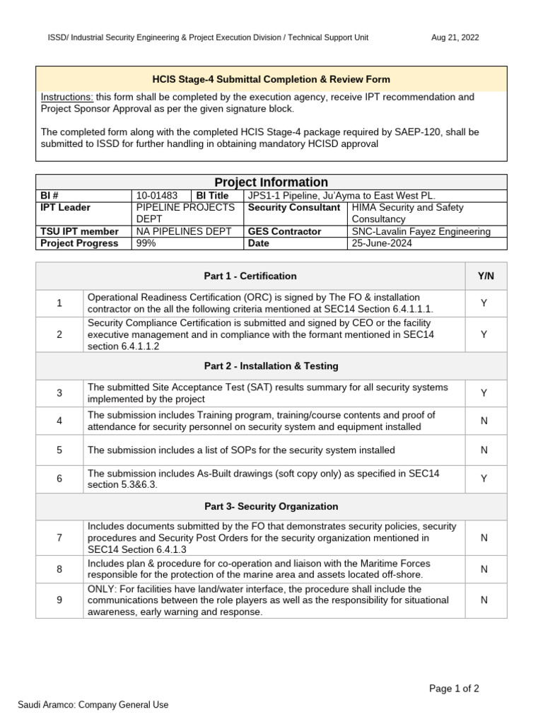HCIS Submittal Completion Form Stage-4 | PDF