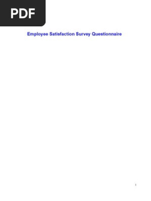 Employee Satisfaction Survey