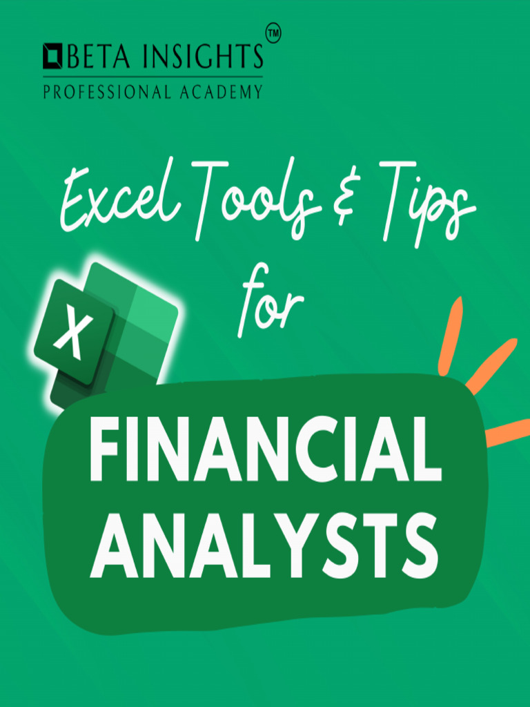 Excel Tools For Financial Analysis | PDF