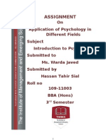 Application of Psychology in Different Fields