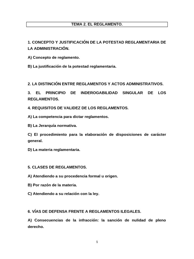 Tema 2 El Reglamento | PDF