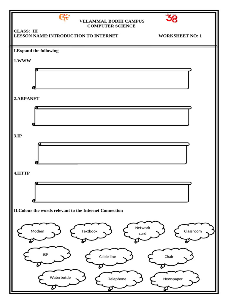 Worksheet 1 chapter 4 introduction to internet pdf