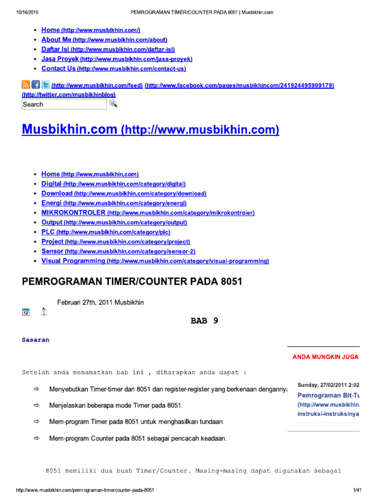 Counter Pada 8051 | PDF