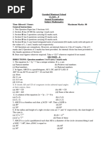 CLASS 9 Mathematics Annual Set 2 (2023-2024)