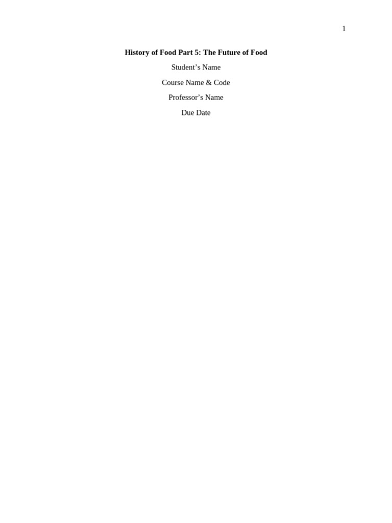 History of Food | PDF