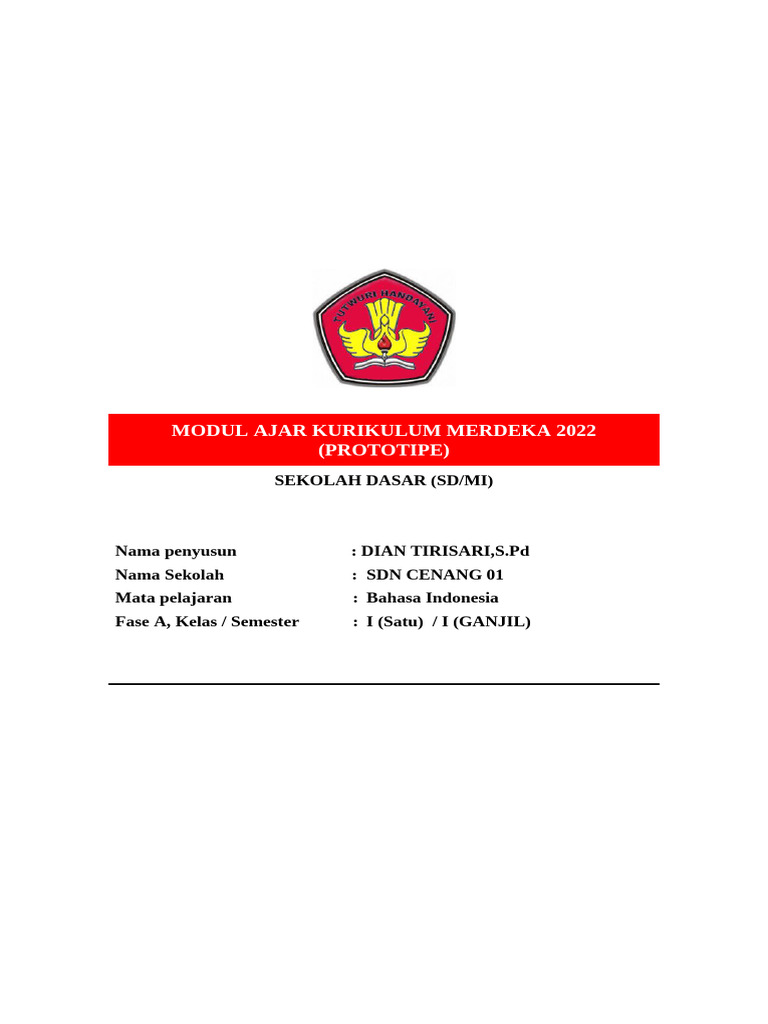 Modul Ajar Bahasa Indonesia SD 2022 | PDF | Karier & Perkembangan ...