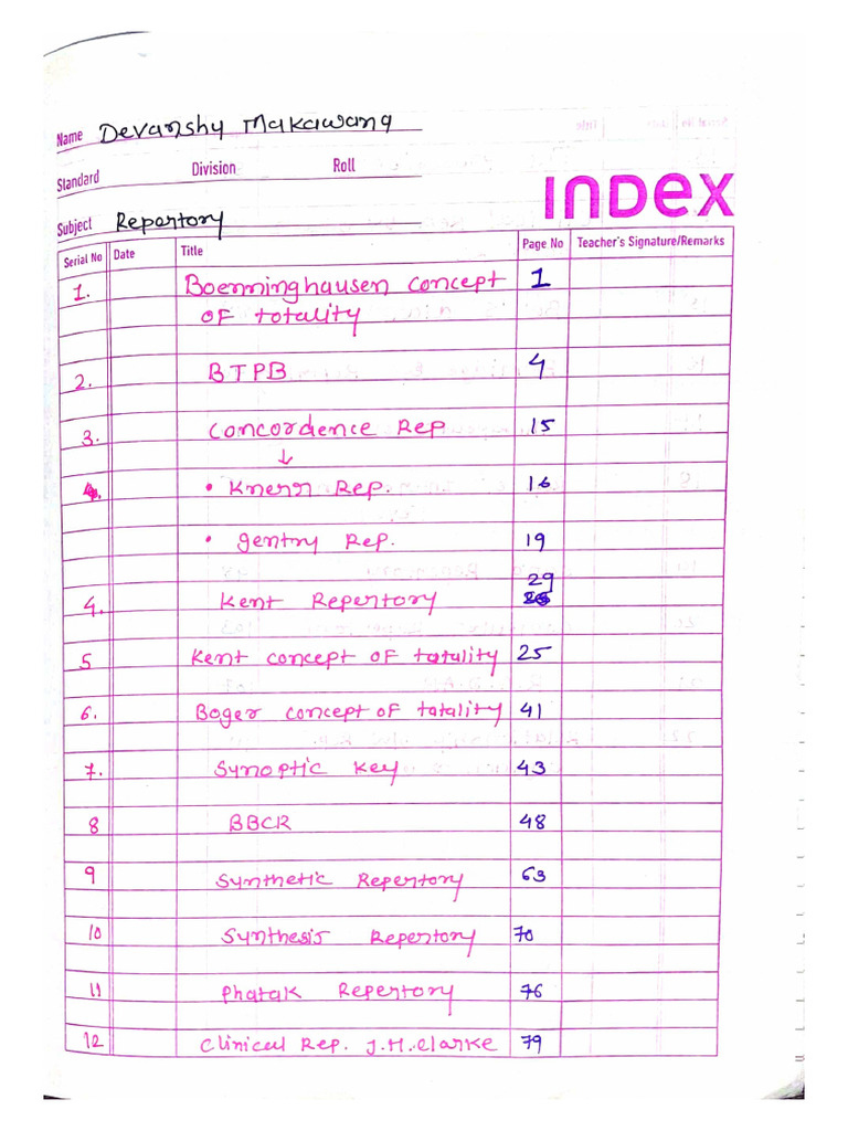 Repertory Notes | PDF