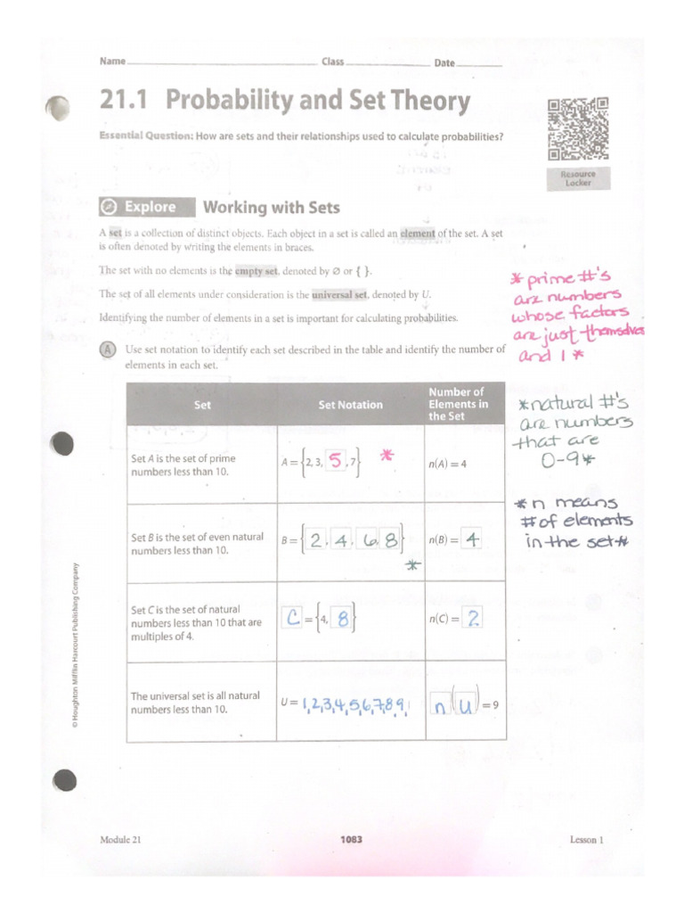21.1 Probability and Set Theory | PDF