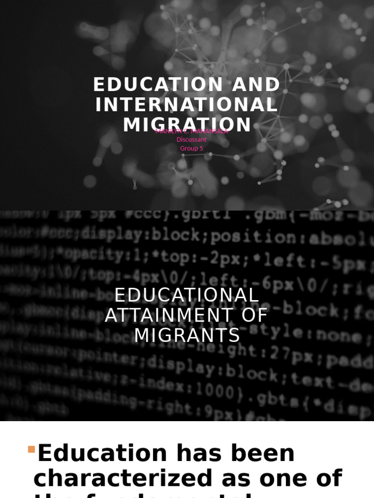 Migrants' Education and Global Trends | PDF | Immigration | Human Migration