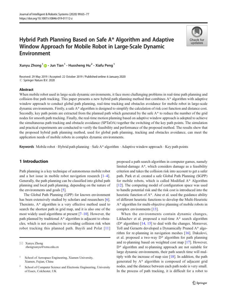 Hybrid Path Planning Based On Safe A Algorithm and Adaptive Window ...
