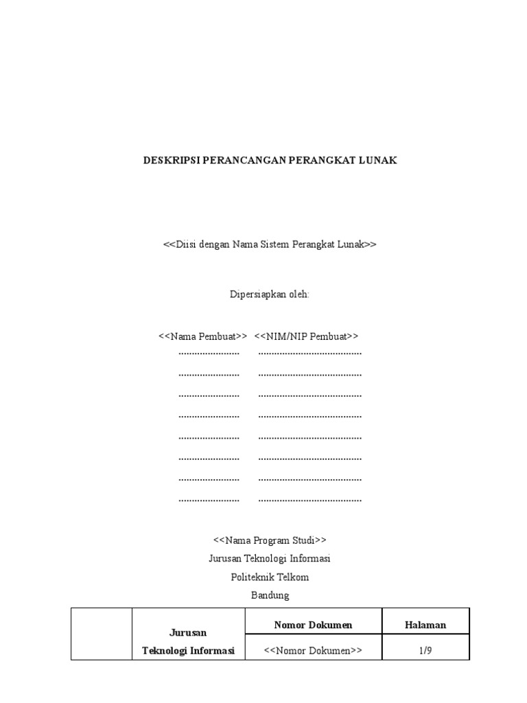 Deskripsi Perancangan Perangkat Lunak | PDF | Komputer