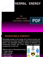 Geo Thermal Energy: by Abdul Moiz S.M.Faisal Hameed