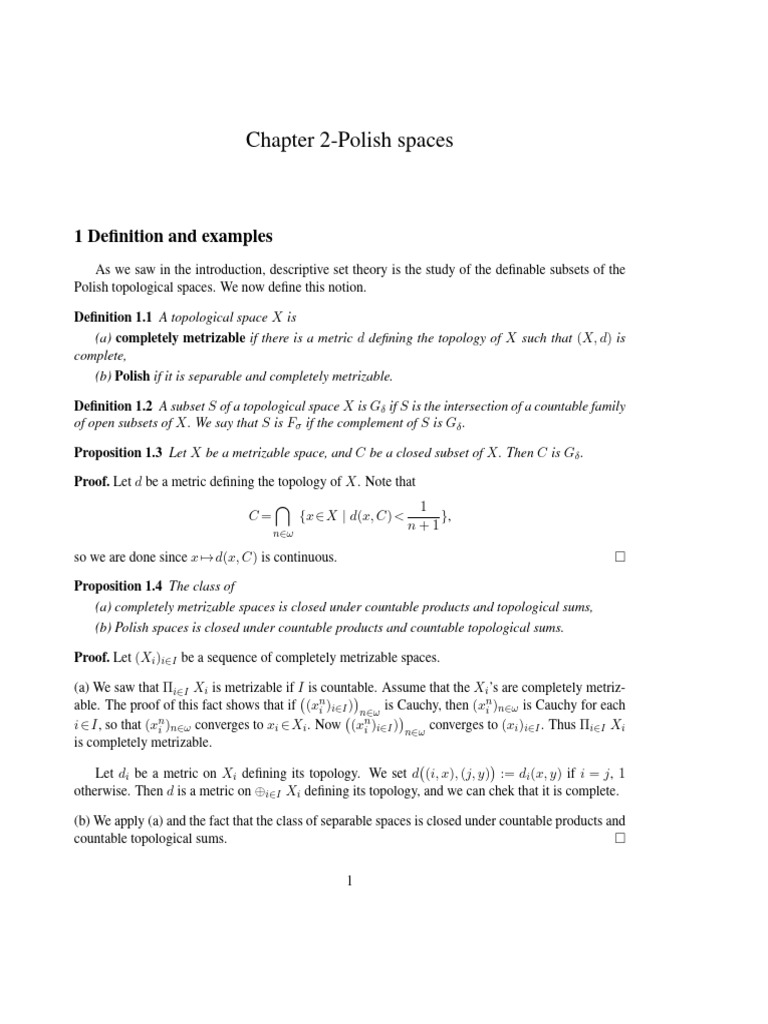 2 Polish Spaces | PDF