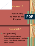 Module 12 - The World's Most Popular - Vocabulary