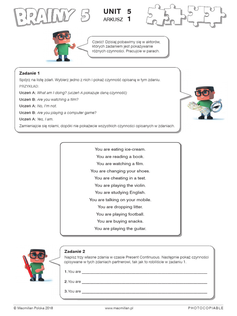 Brainy 5 Worksheet Unit 5 | PDF