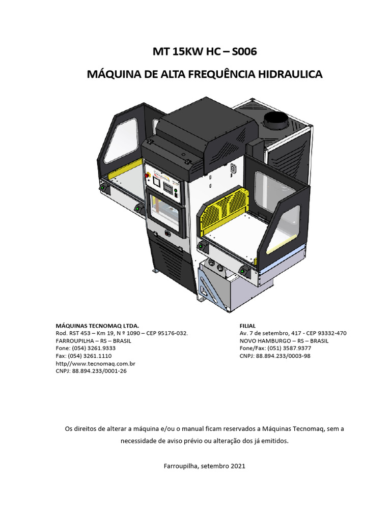 Catálogo Maq. Alta Frequência MT 15KW HC S006 | PDF