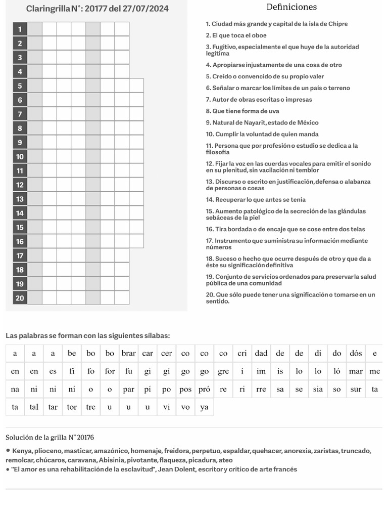 Claringrilla Nro 20177 | PDF