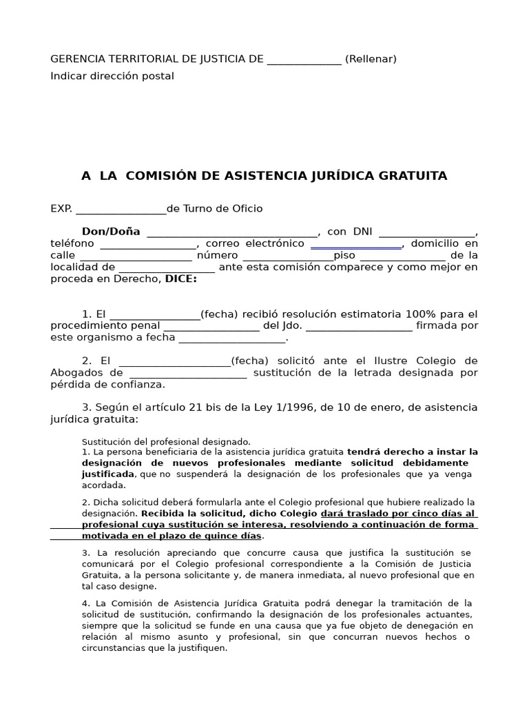 Modelo Reiteración Solicitud Cambio Abogado | PDF