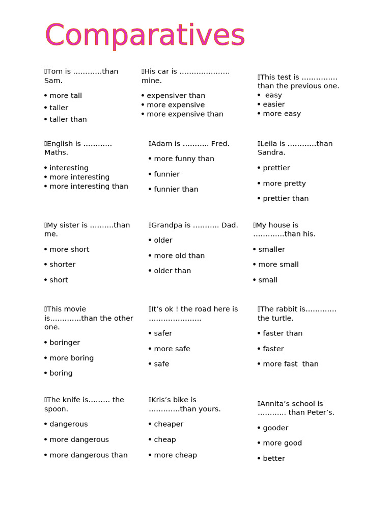 Comparatives | PDF