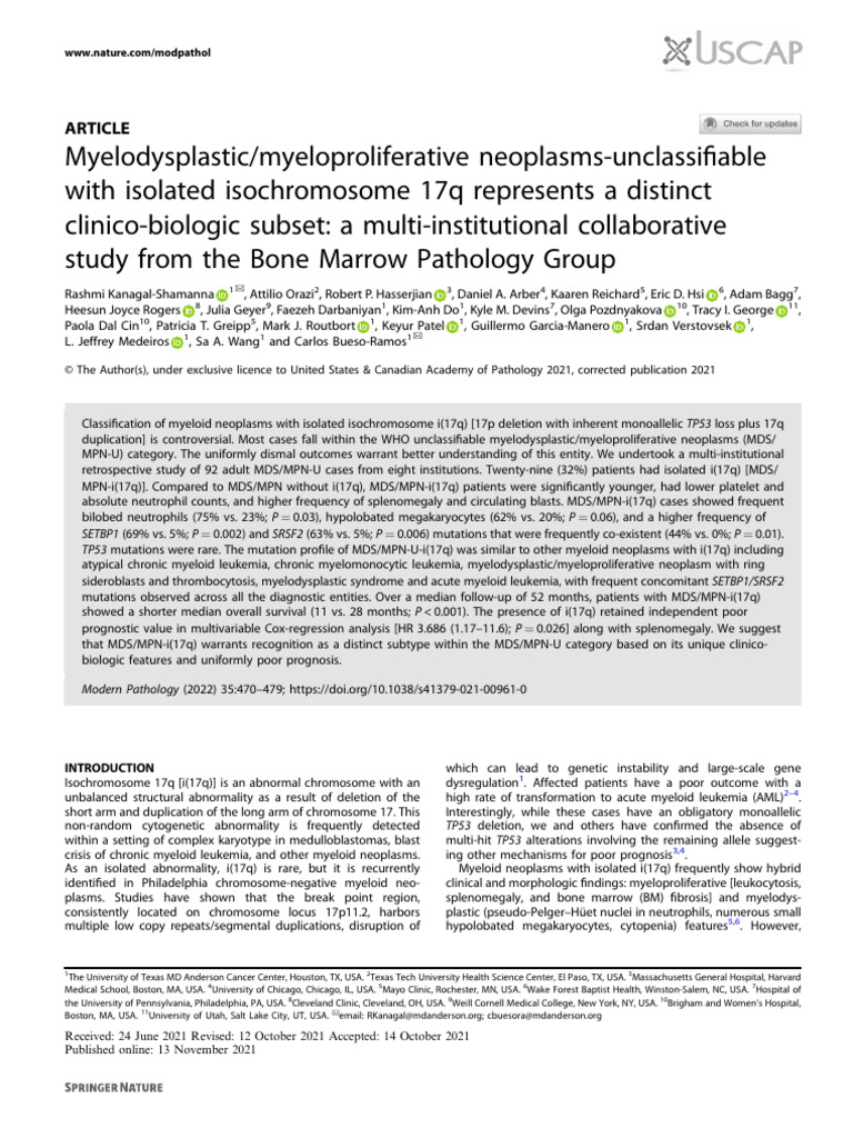 Myeloproliferative Neoplasms Uncla | PDF