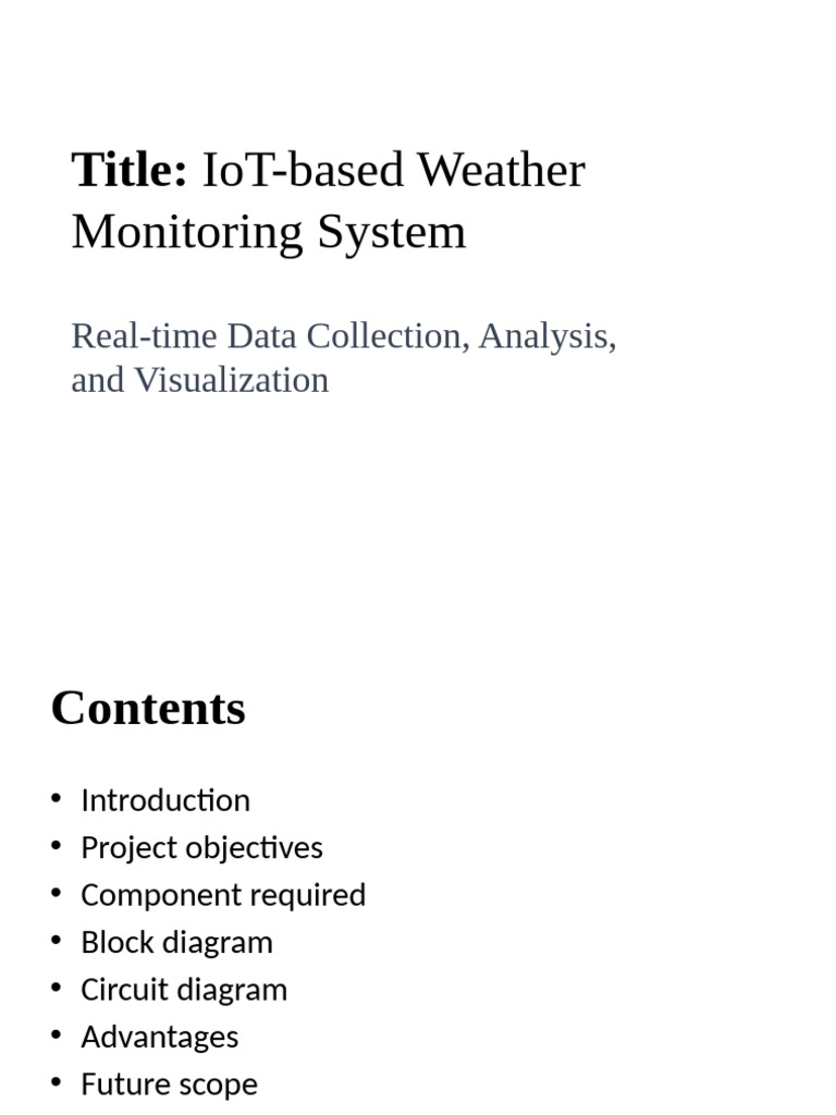 Iot Based Weather Monitoring System | PDF | Internet Of Things ...