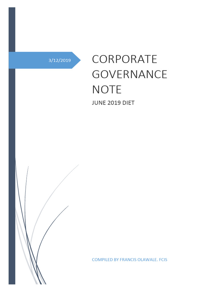 CG Note - June 2019 - Lecture 3 | PDF | Sarbanes–Oxley Act | Finance ...